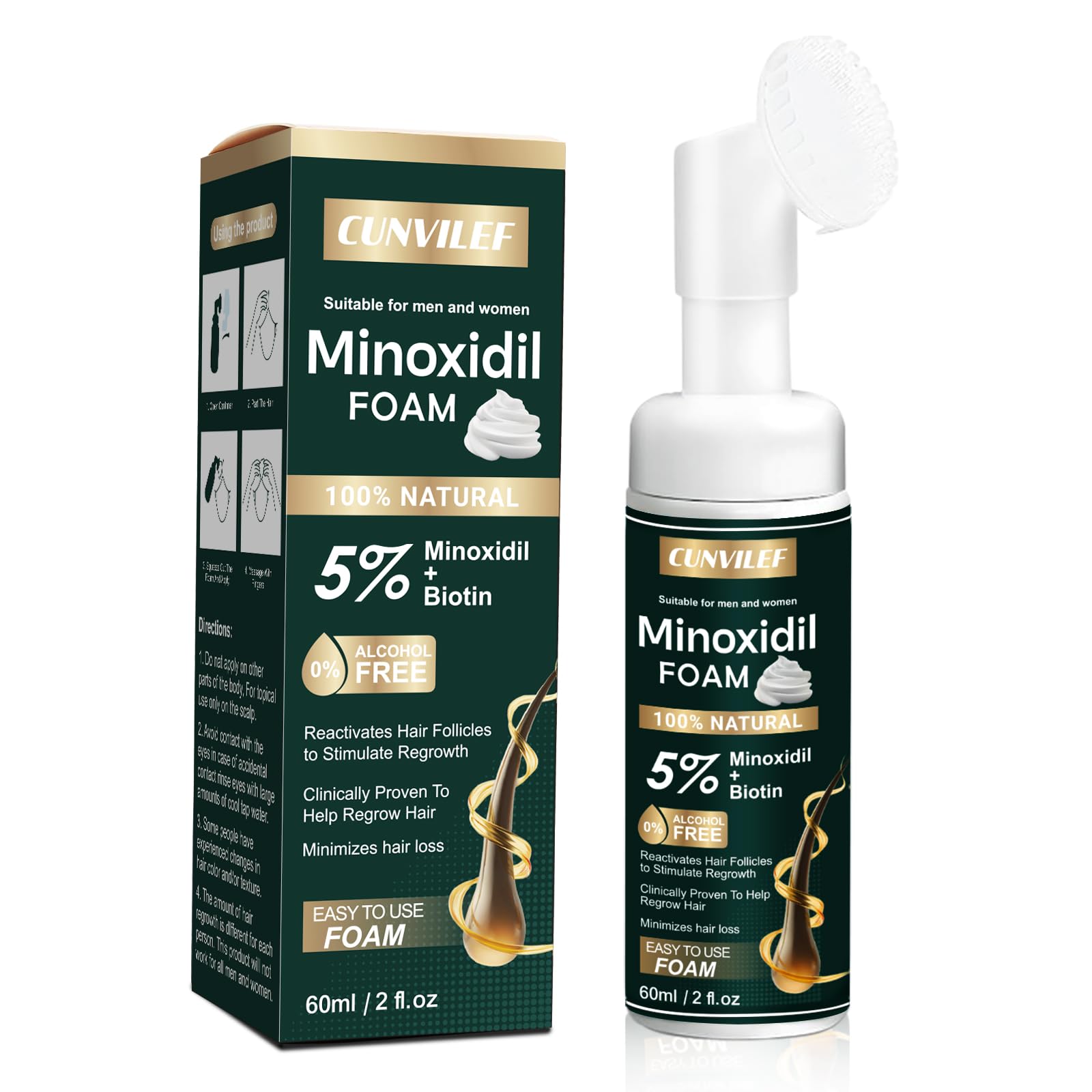 5 Minoxidil Foam for Men and Women Hair Growth Slows Hair Loss and Promotes Hair Regrowth Treatment for