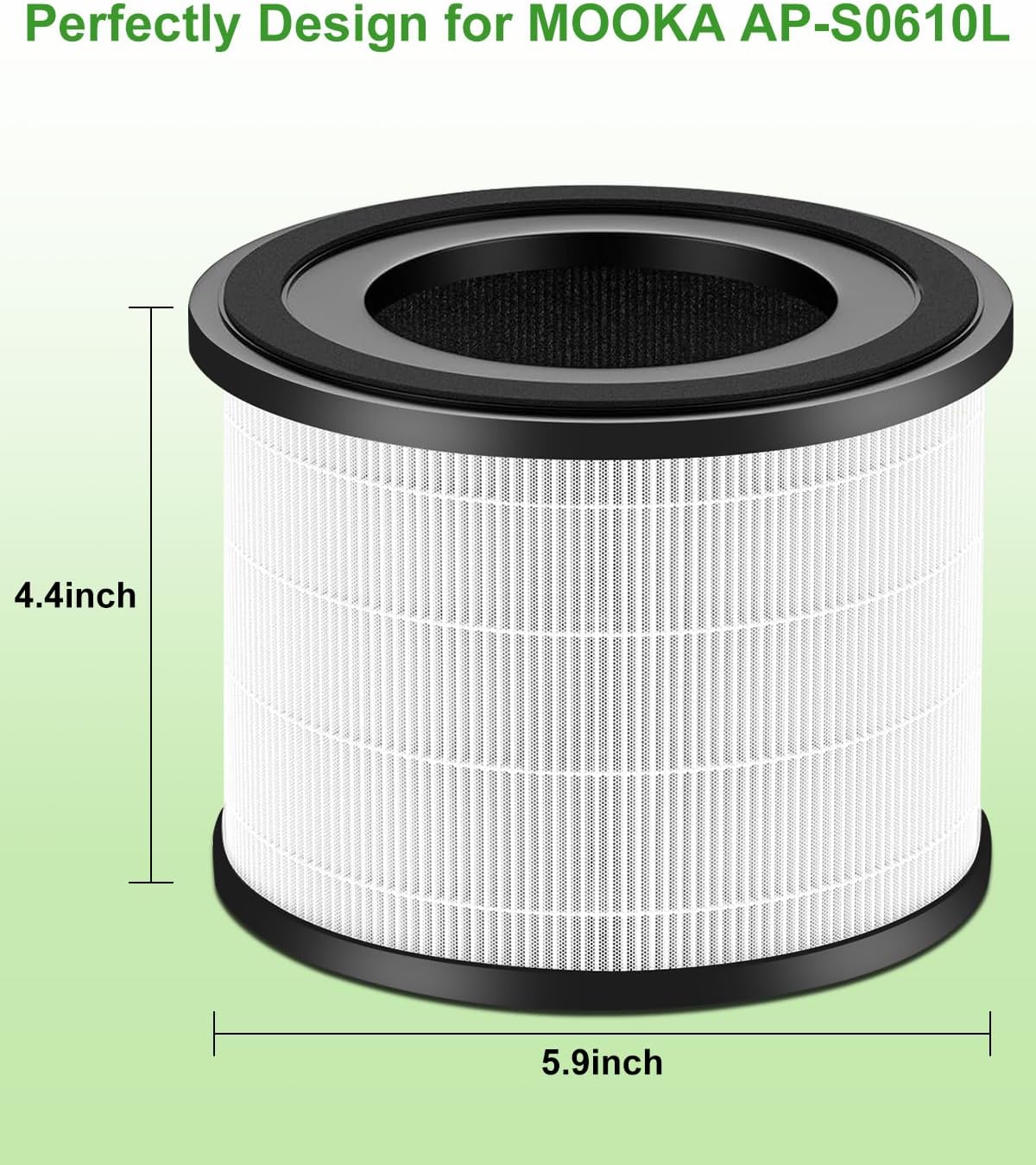 AP-S0610L Replacement Filter, Compatible with MOOKA AP-S0610L Air Purifier, 3-IN-1 Replacement Filter, Pre-filter & Activated Carbon filter for Pet Odors, 2 Pack - Image 7
