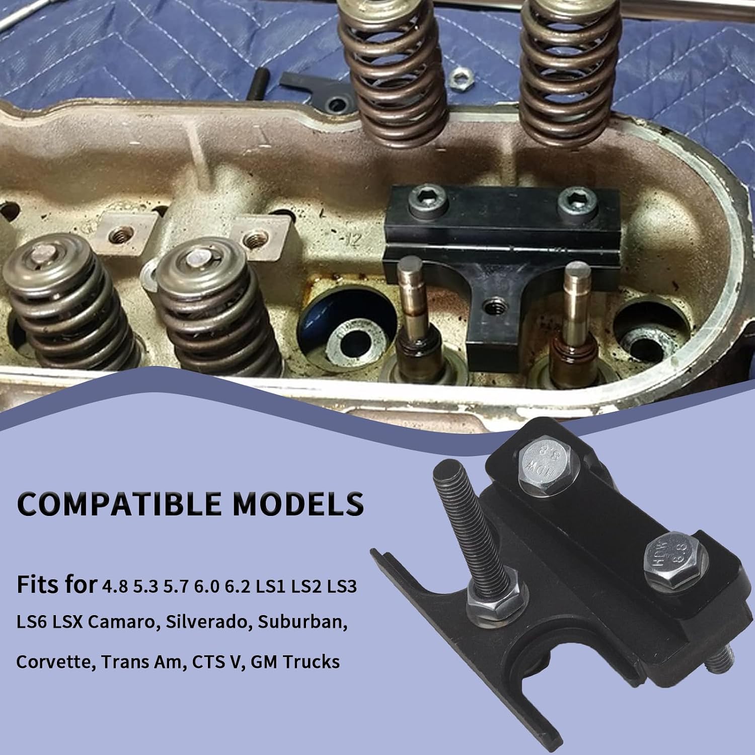 67605 LS Valve Spring Compressor Tool Compatible with LS1 LS2 LS3 LS6 4.8 5.3 5.7 6.0 6.2L Engine Chevy LSX Camaro Corvette GTO G8 GM Trucks