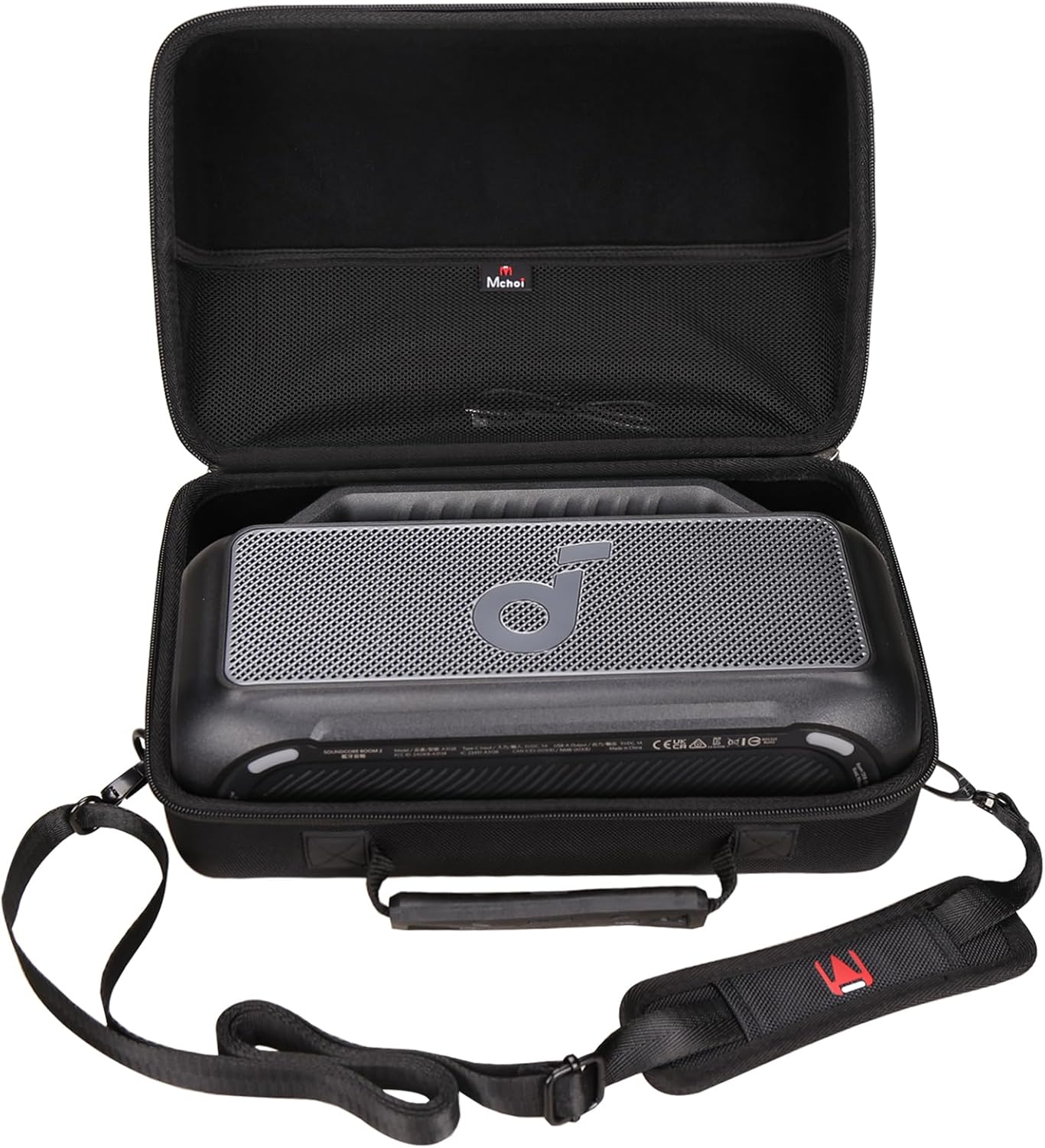 Mchoi Hard Travel Storage Case Fits for Soundcore Boom 2 Portable Outdoor Speaker with Shoulder Strap, Case Only - Image 2