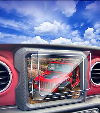 2pcs 2018 2019 2020 2021 2022 2023 Wrangler JL/Gladiator JT Screen Protector for Jeep JLU Rubicon Gladiator 4xe 8.4Inch 2025 Wrangler Gladiator Accessories Tempered Glass Wrangler Unlimited SaharaNOT FOR 7Inch