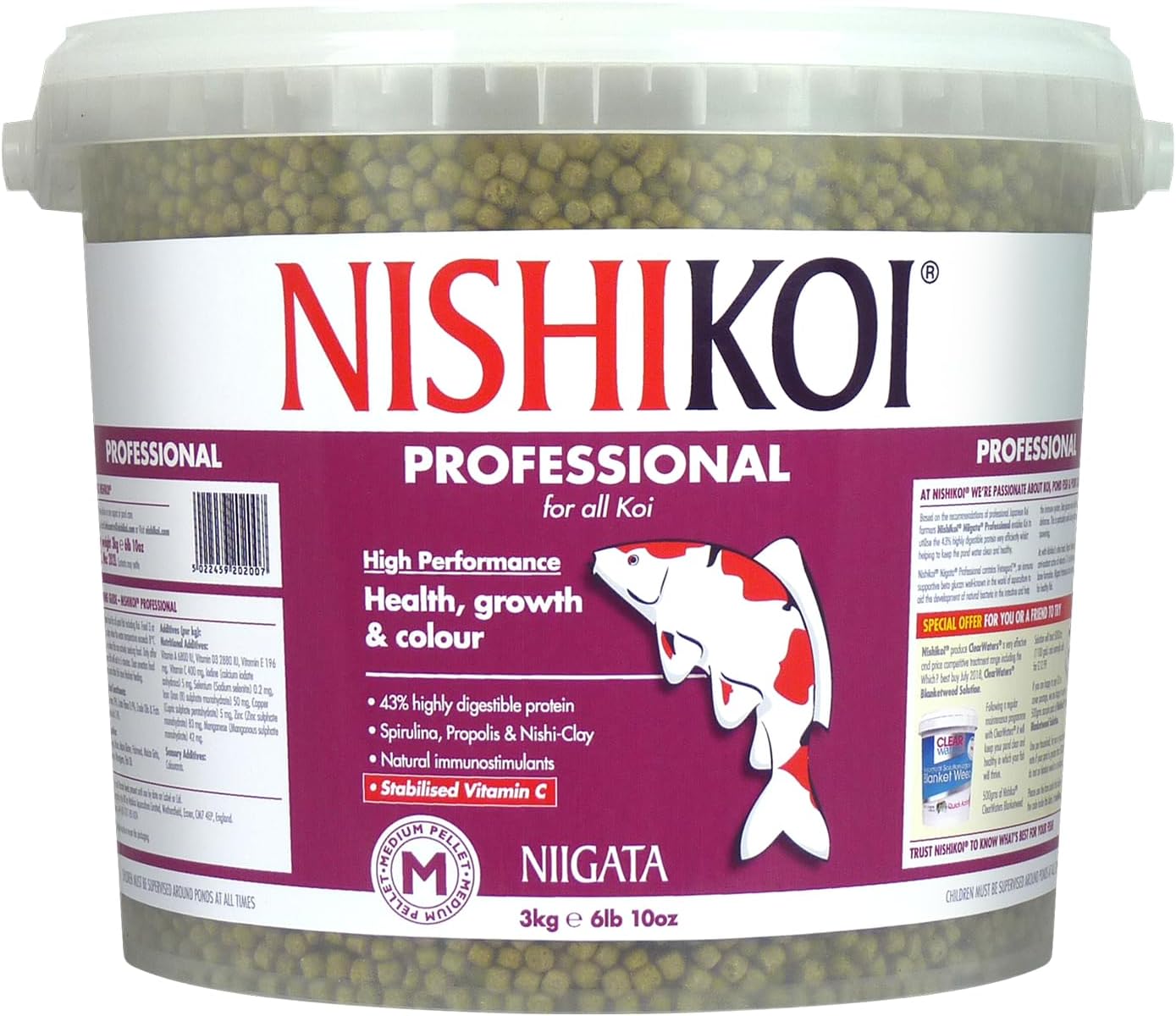 Nishikoi Niigata Professional Food for All Koi Carp Medium Pellets - 3kg
