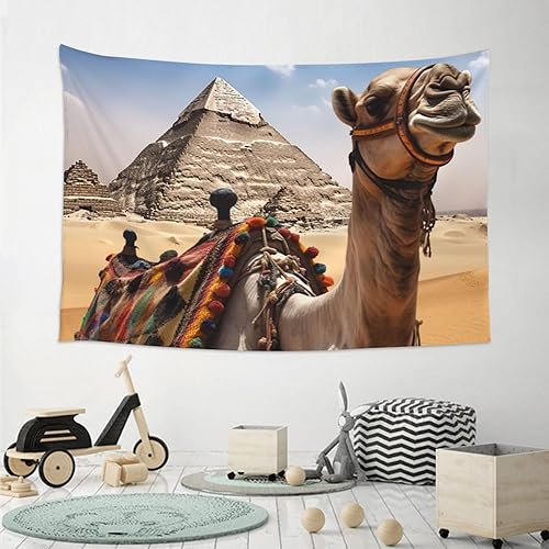 Miniatura 7 de EKYOSHCZ Pyramid Camel Print Tapestry Wall Hanging Fashion Wall Tapestry Funny Wall Art for Living Room Home Decor 60x40in
