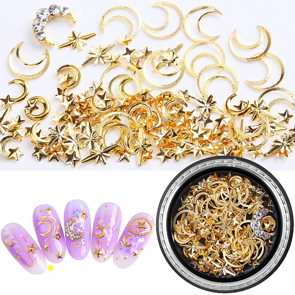6 Boxes 3d Nail Rhinestones And Studs Gold Nail Rivets Set Nail Crystals Clear Nail Jewelry Decorations Manicure Kit With 1Pc Tweezers And Picker Pencil