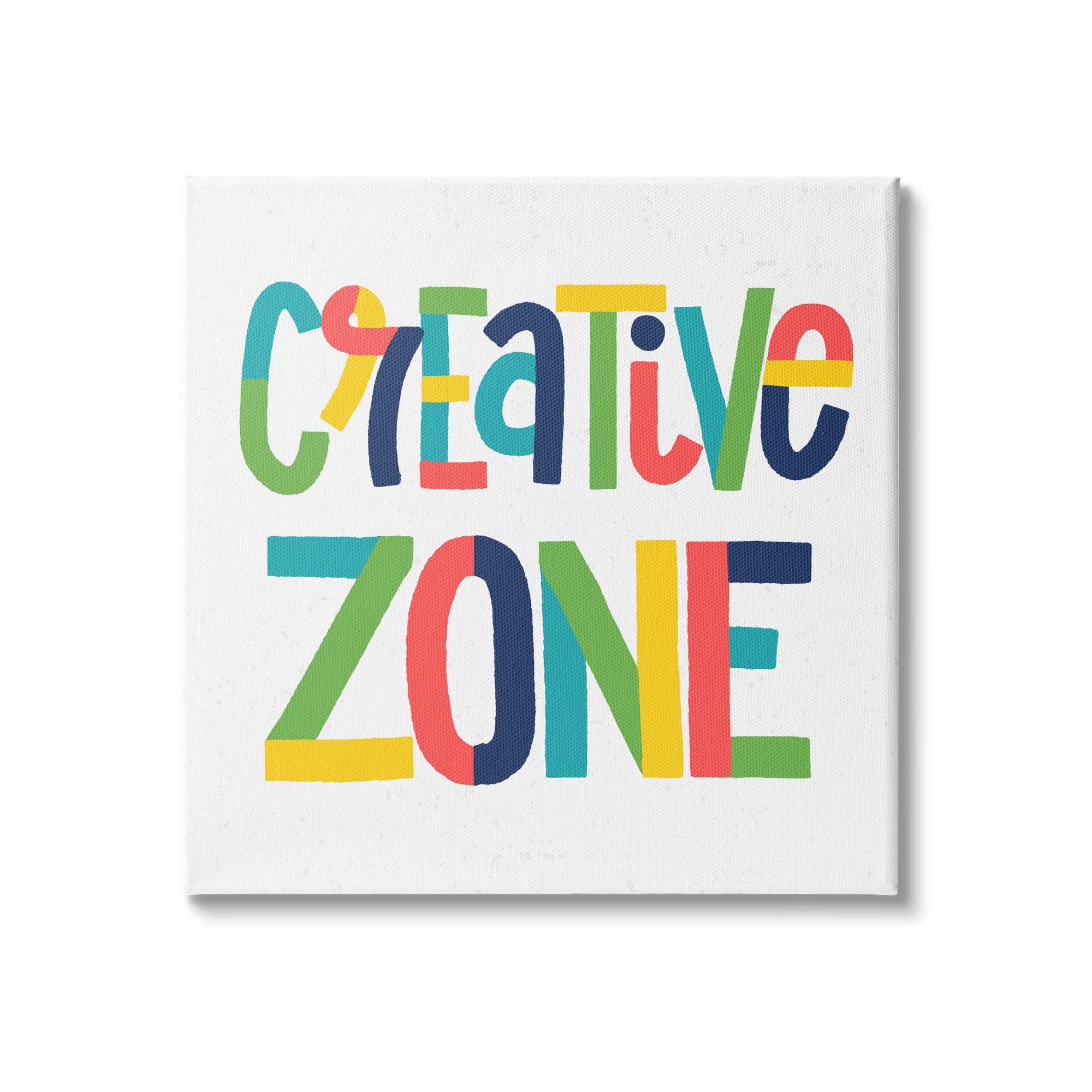 Stupell Industries Creative Zone Kids' Motivational Phrase Vibrant Playful Typography, Designed by Raye Allison Creations Canvas Wall Art, 17 x 17, White
