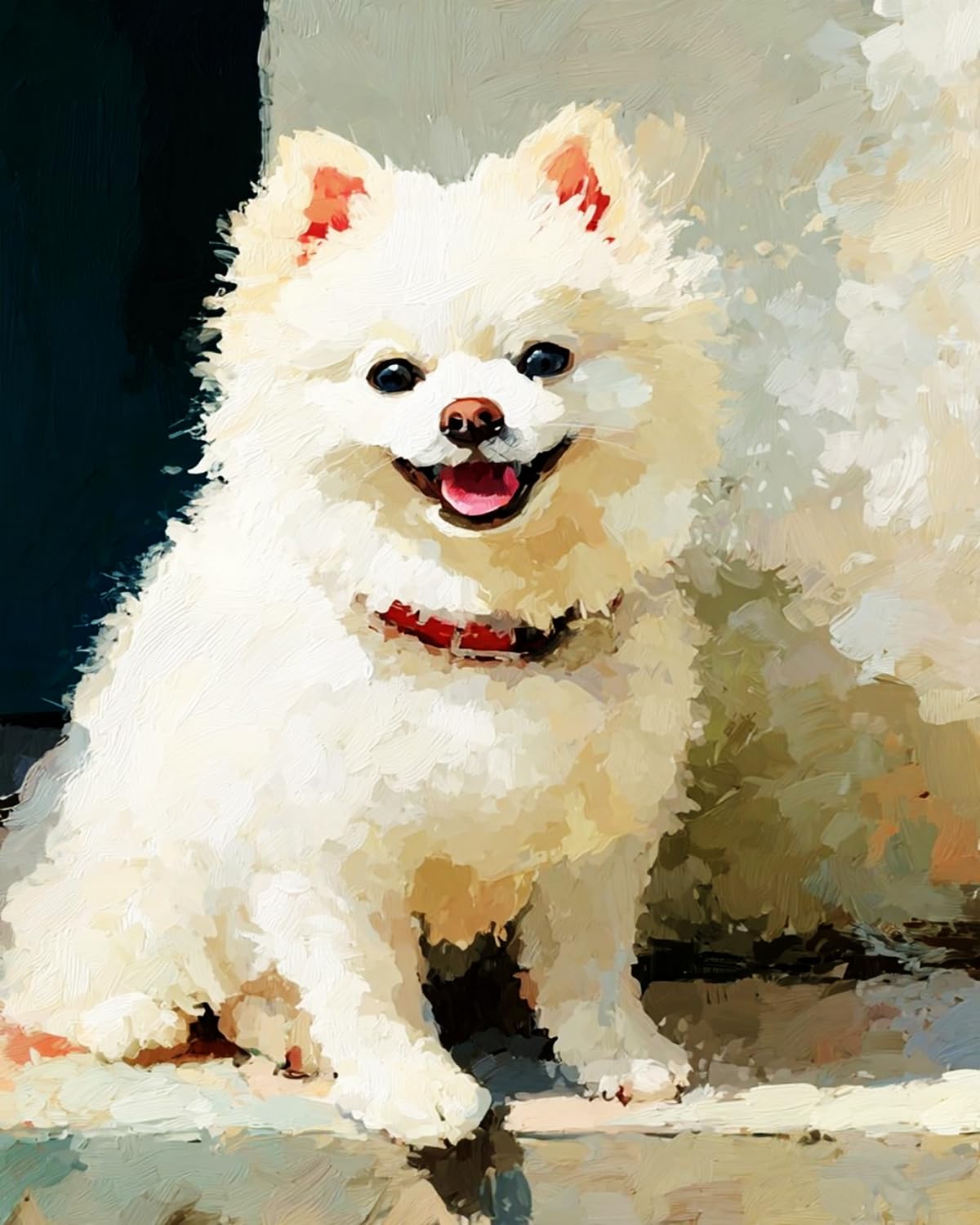 Liubaishi Multicolour Paint By Numbers For Adults, Smiling Fluffy Dog, 40X50 Cm Acrylic Canvas Painting Kit