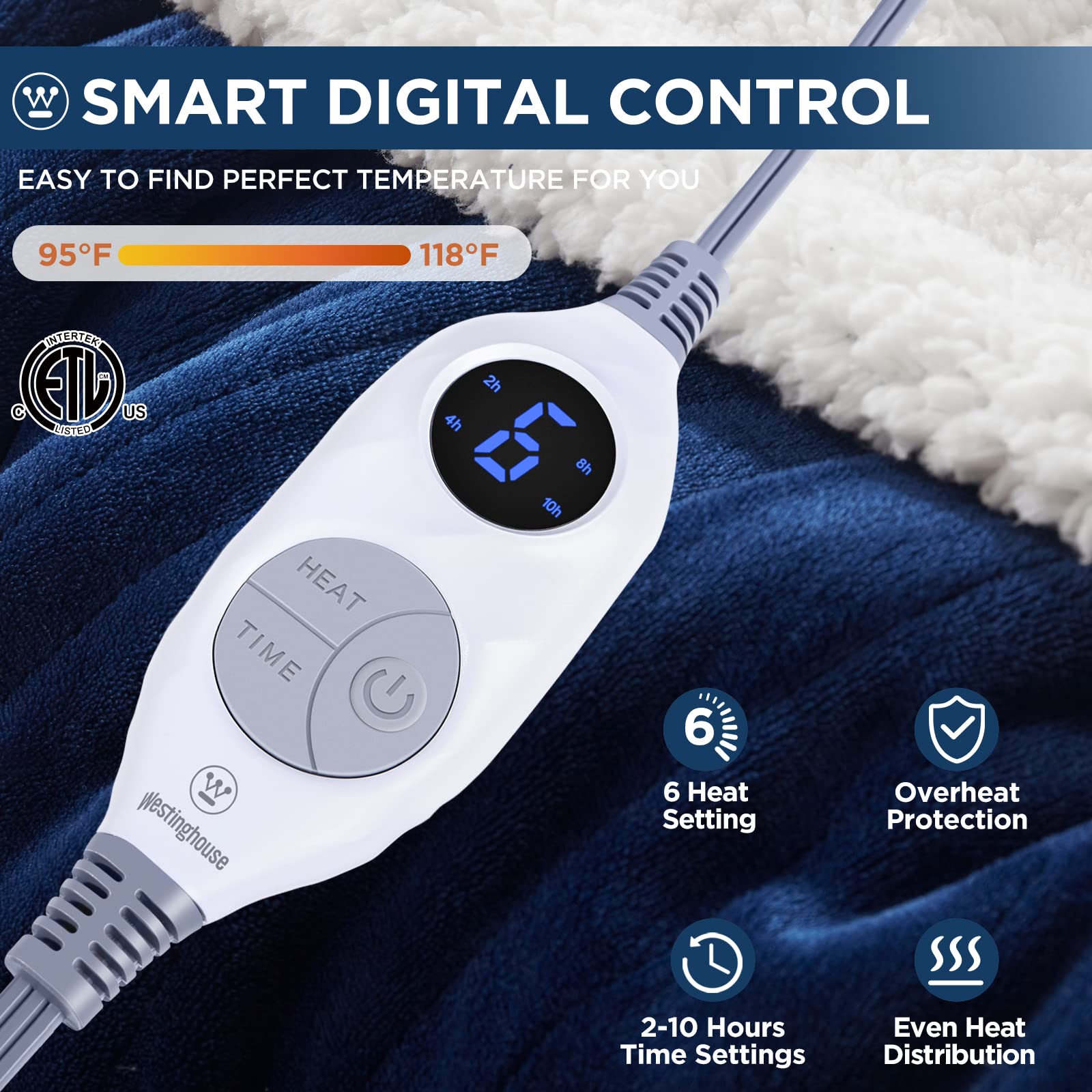 Westinghouse Electric Blanket Throw Heated Blanket