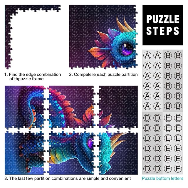 Foto 3 de 6 de Rompecabezas para Adolescentes 2000 Piezas Colores del bebé dragón Juguetes de Juego Cada Pieza es única…
