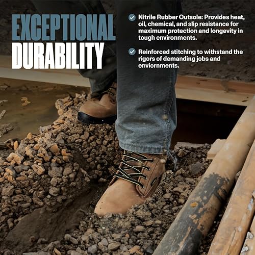 Vista 5 de EVERBOOTS ULTRA DRY Men's Waterproof Hiking Work Boots, Lightweight Ultility Leather Shoes, Water Proof Tactical Military Outdoor Ankle Mens Boot