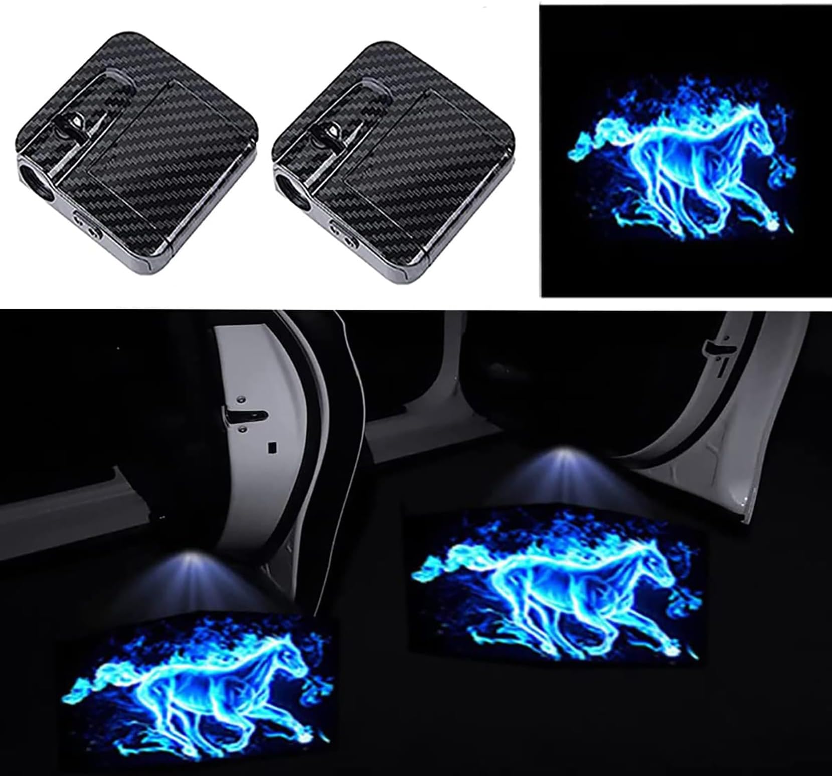 SXXWL 4Pcs Car Door LED Light For Volvo, Logo Projector Lights Car Door