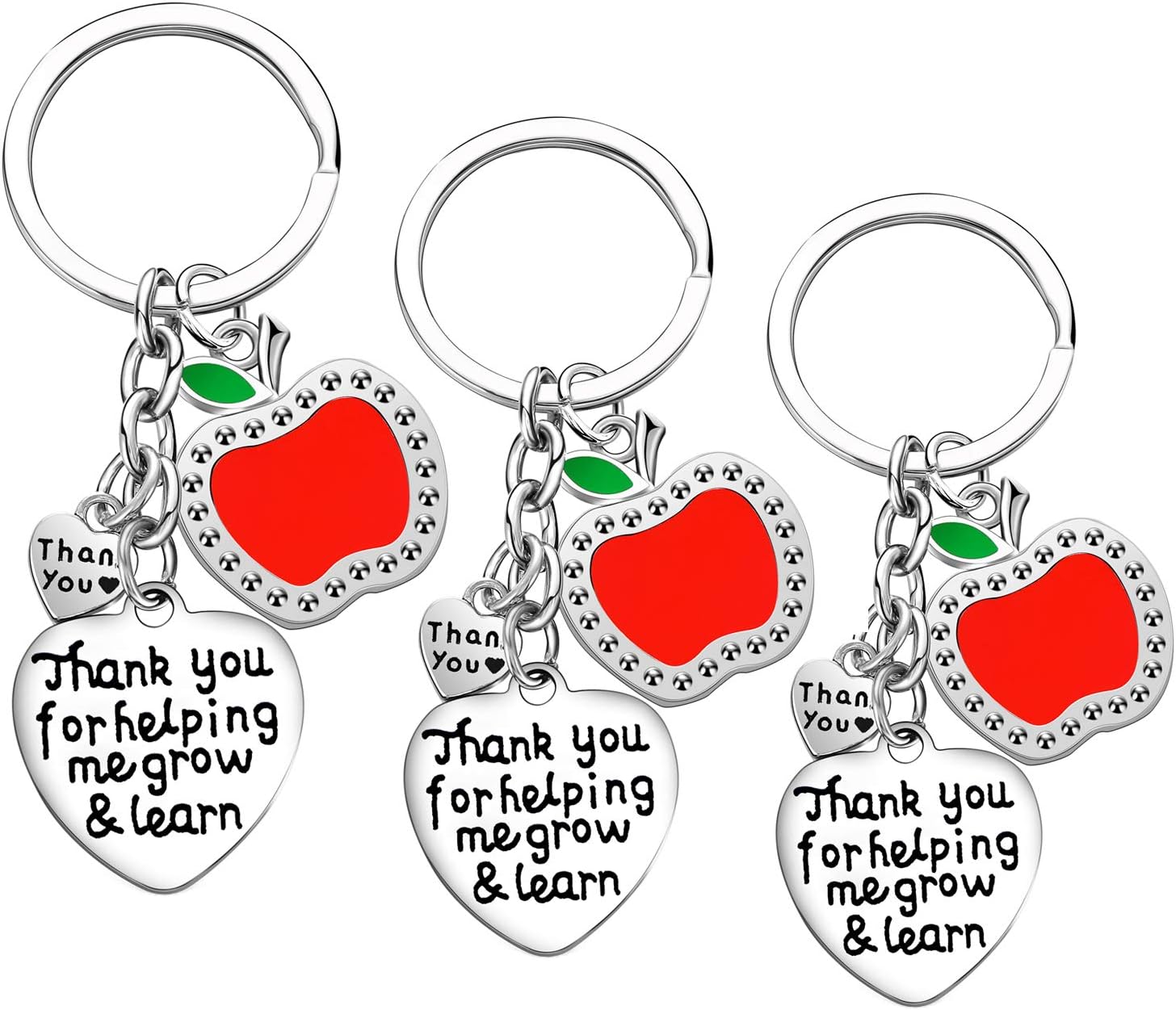 Nimteve Teacher Appreciation Gift for Women, 3PCs Teacher Keychain Set, Jewelry Gift for Teachers, Birthday Gift for Teacher Gifts From Students (Style D)