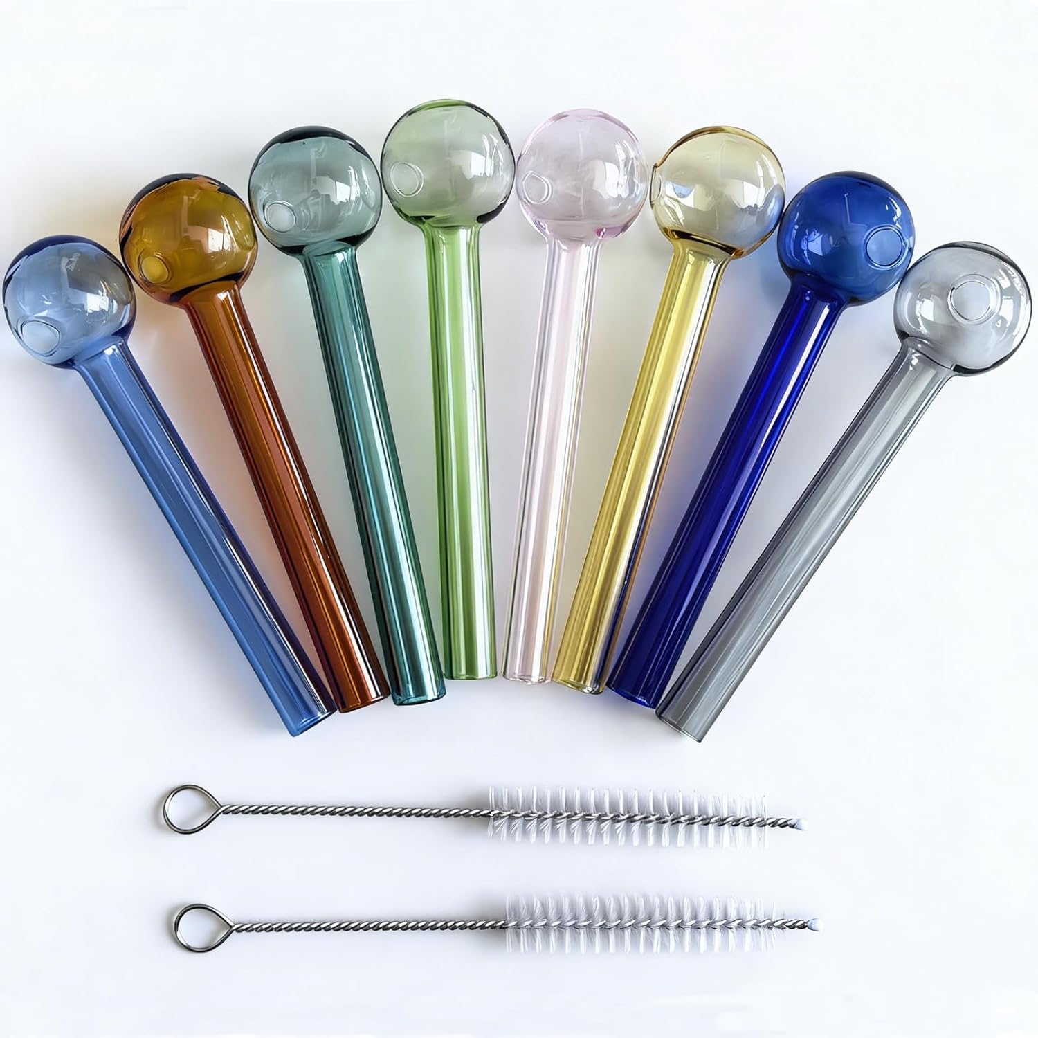 Raysea 8PCS Oil Lamp Glass Burners Colorfully for Home