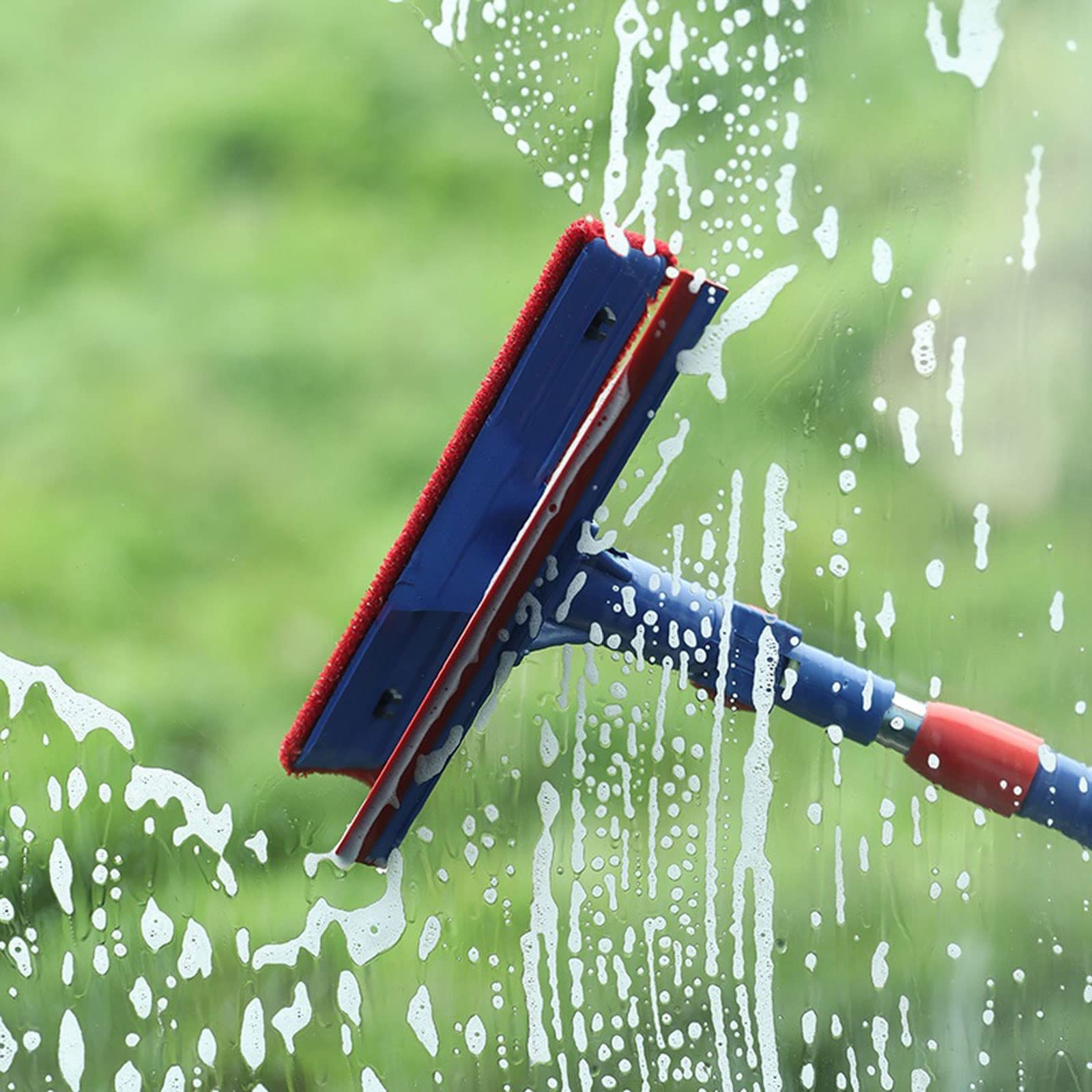 Rasquetas para Ducha, Rascador Azul del Cepillo de Limpieza enjugador la Ducha 2 en 1 con manija Larga Ajustable for el Cuarto baño