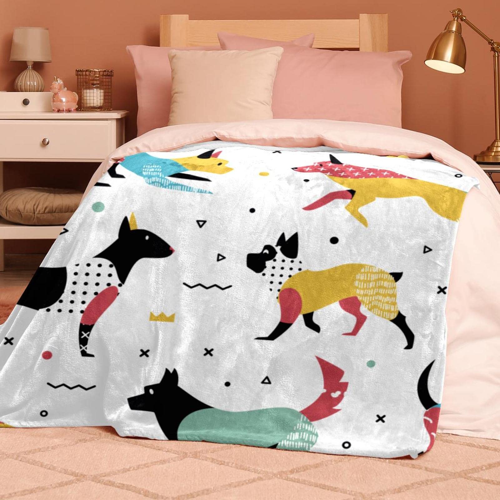 Manta de forro polar para perro, multilimpieza, para sofá, ligera, afelpada