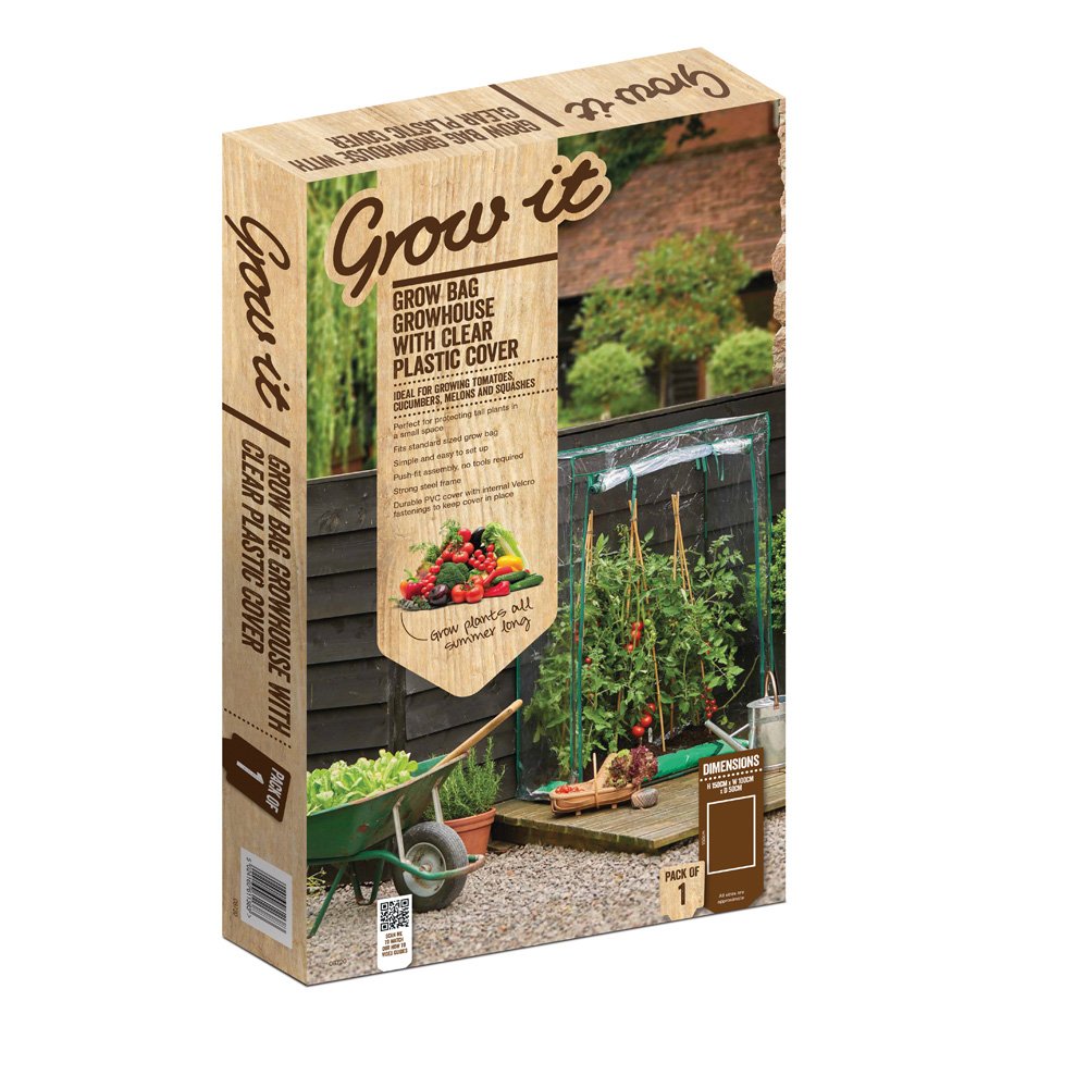 Grow It 08720 50 x 100 x 150 cm Growbag House with Plastic Cover - Clear