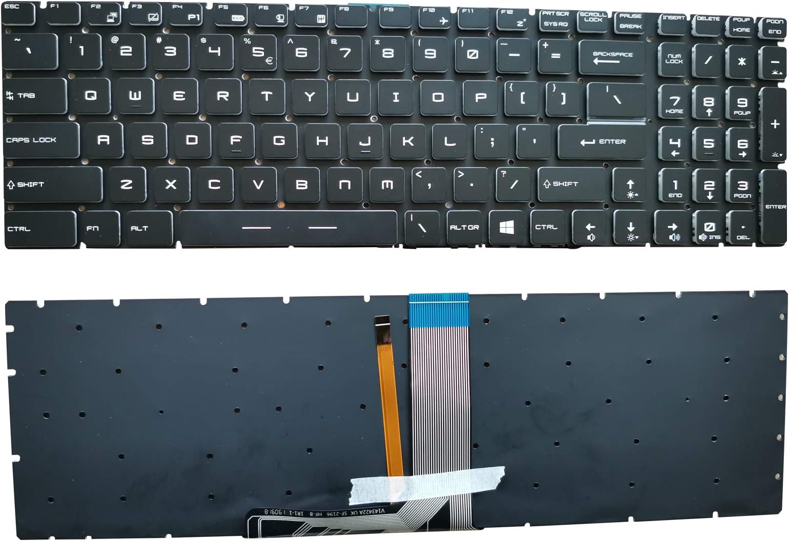 Laptop Replacement Keyboard with Backlight Compatible with MSI GE62 GS60 GS70 GS72 GE72 GT72 MS-1772 MS-16u6 Series Part Number V143422AK1 19000184 US Layout