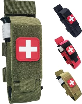 Upgrade Molle Tourniquet Holder Tourniquets Pouch Small IFAK Trauma Pouch Green, Only Holder