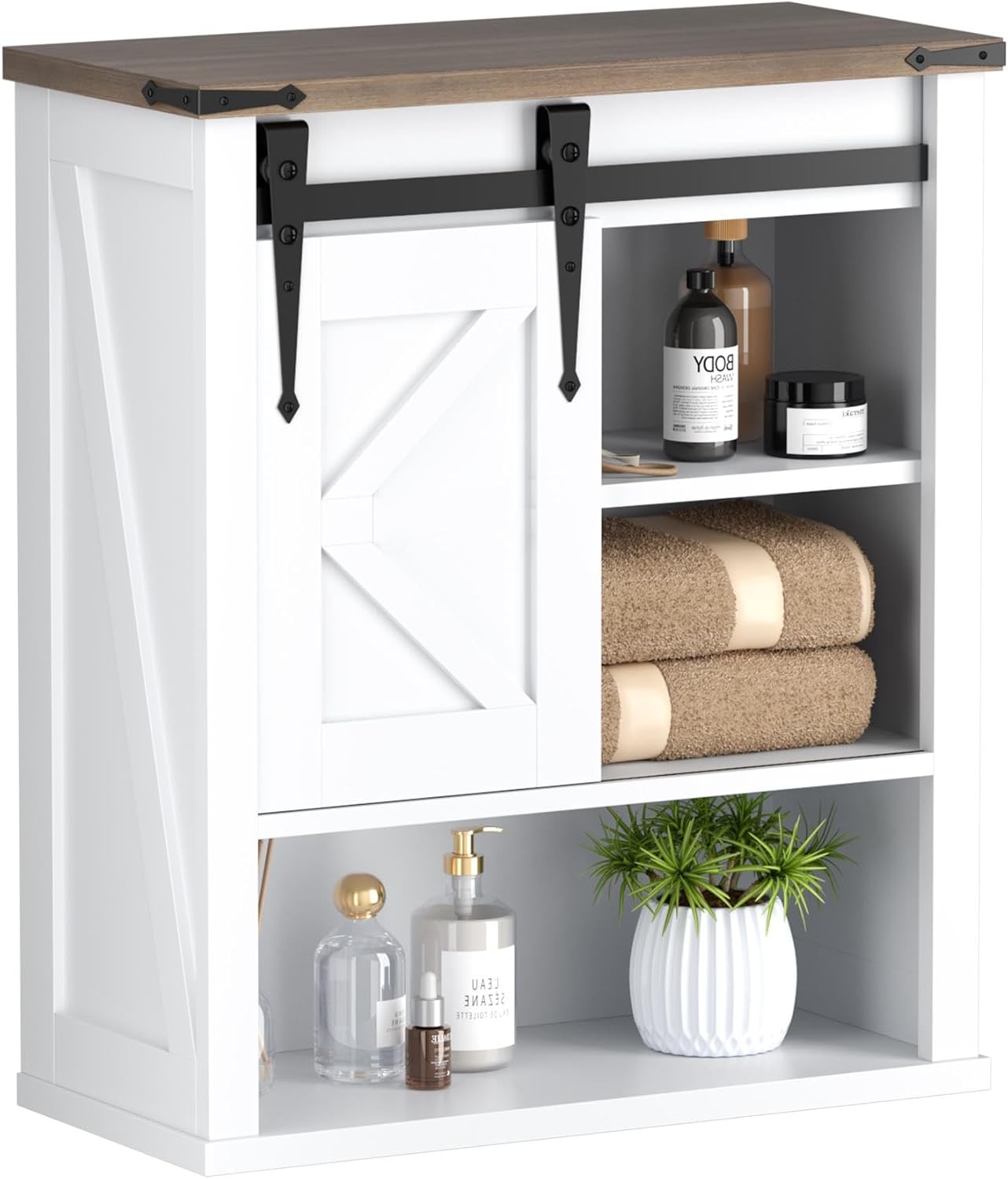 Amazon.com: GAOMON Bathroom Cabinet Wall Mounted with Doors, Space ...