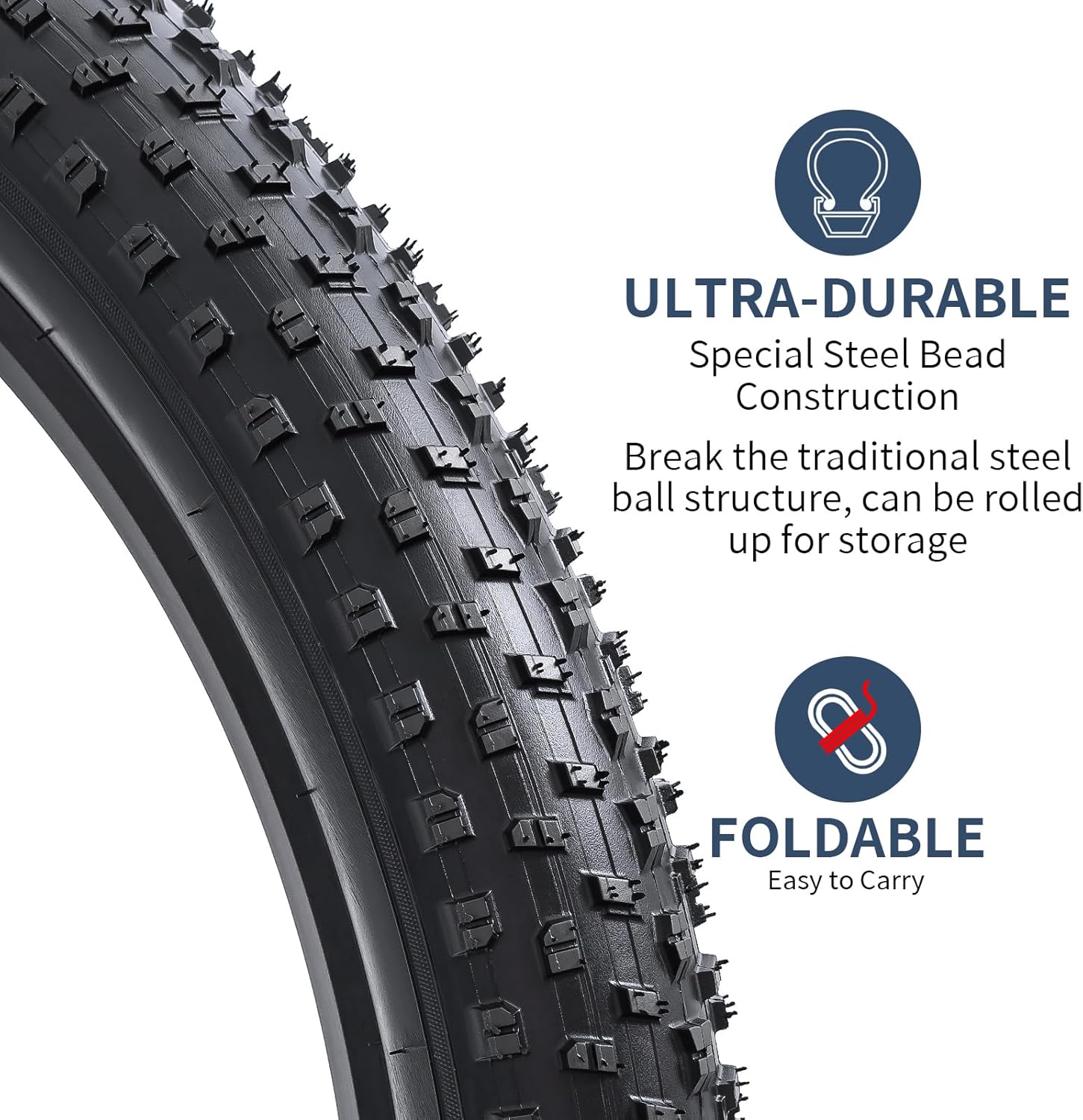 YUNSCM 2-PCS 27.5" Mountain Bike Tires 27.5x3.0/76-584 Compatible with Bike 27.5 x 3.0 27.5x3 Bicycle Tires (Y-1004)