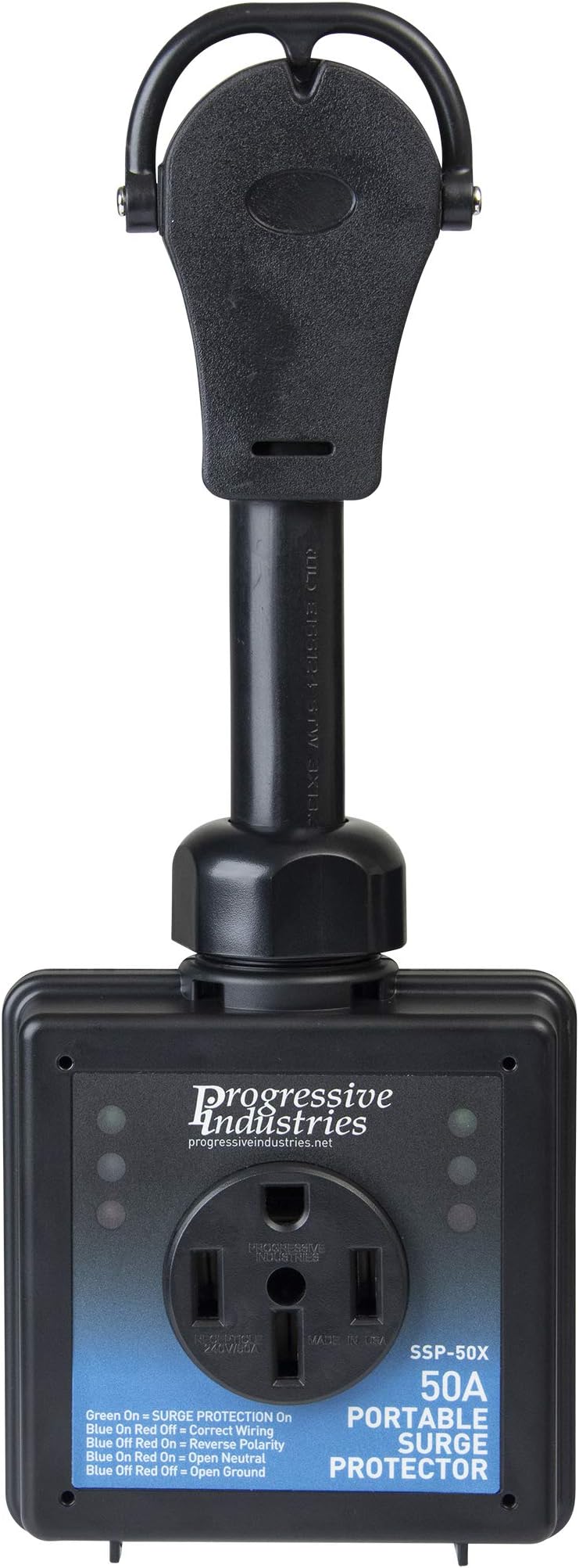 Progressive Industries SSP-50X Portable RV Smart Surge Protector, Black, 50 Amp