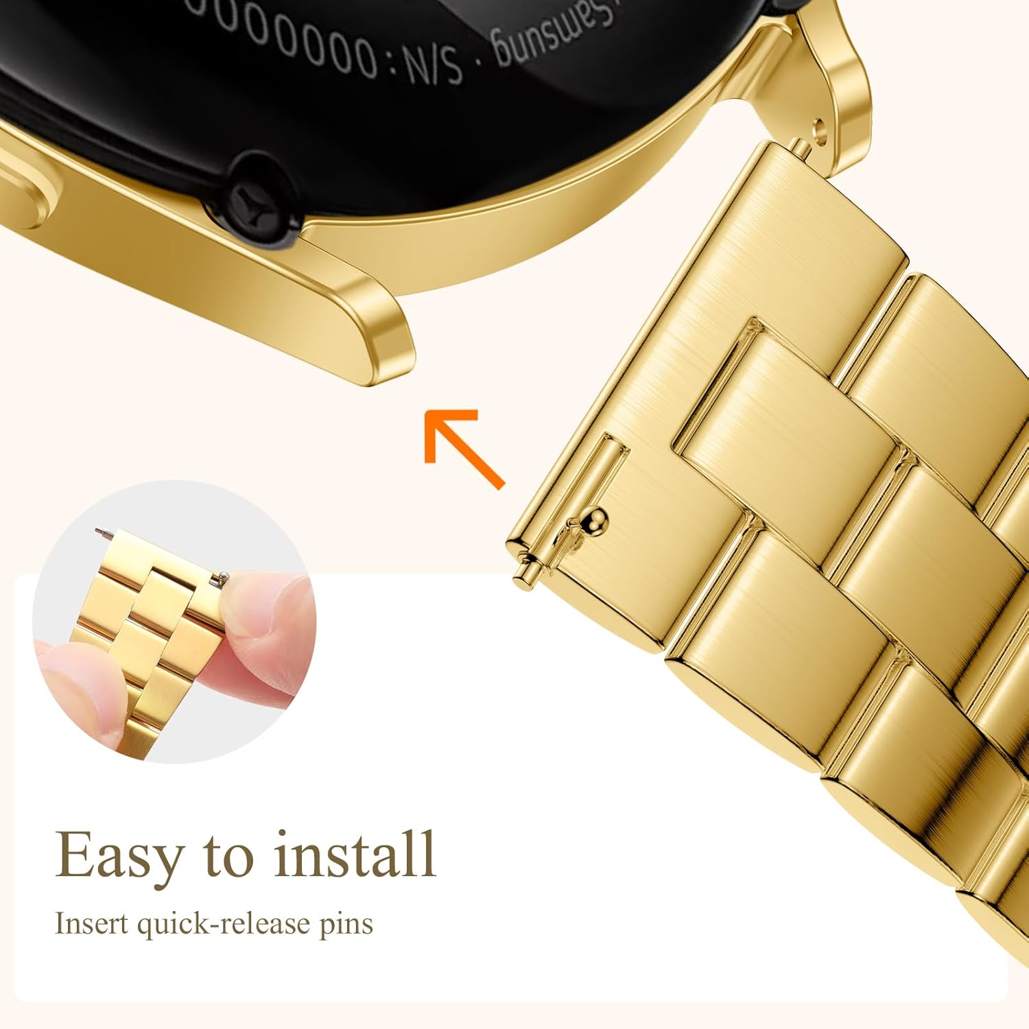 Thin Metal Compatible with Samsung Watch 7 bands, Adjustable Stainless Steel Replacement Strap for Galaxy Watch 7/FE/6/5/4 40mm 44mm /Galaxy 6 Classic/5 Pro/4 Classic/Active 2 Women Men - Image 5