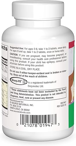 Miniatura 2 de Source Naturals Attentive Child - Nutrientes cognitivos saludables para niños activos - Enfoque y atención mejorados con DMAE, magnesio, zinc y