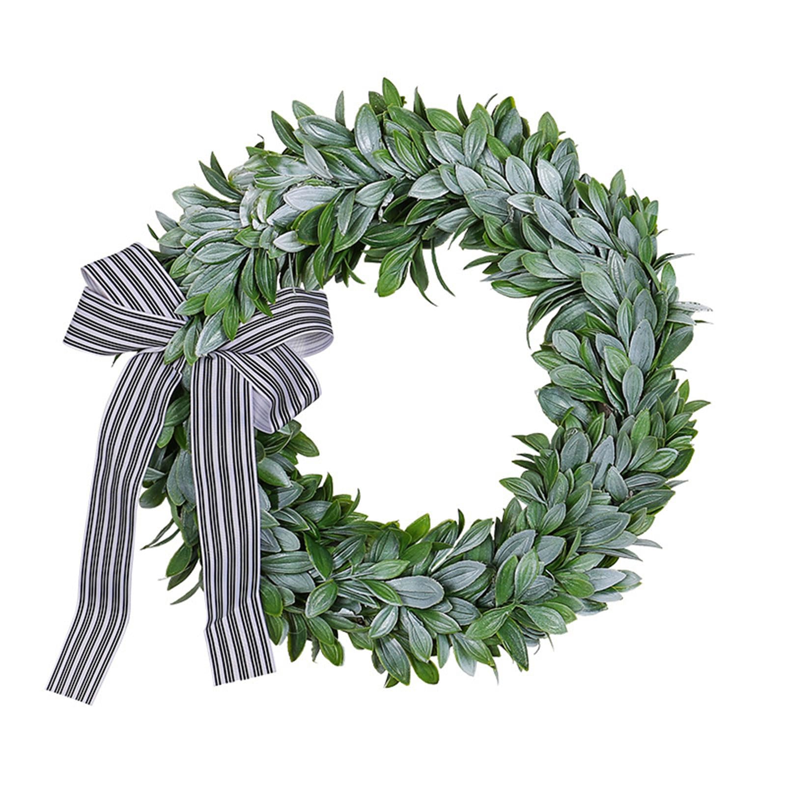 Kalttoy Artificial Green Leaves Wreath 14" Large Boxwoods Wreath for Front Door Wall Window Farmhouse Decoration Artificial Green Leaves Wreaths