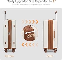 Amazon.com | Kono Lightweight 24 Inch Expandable Luggage with