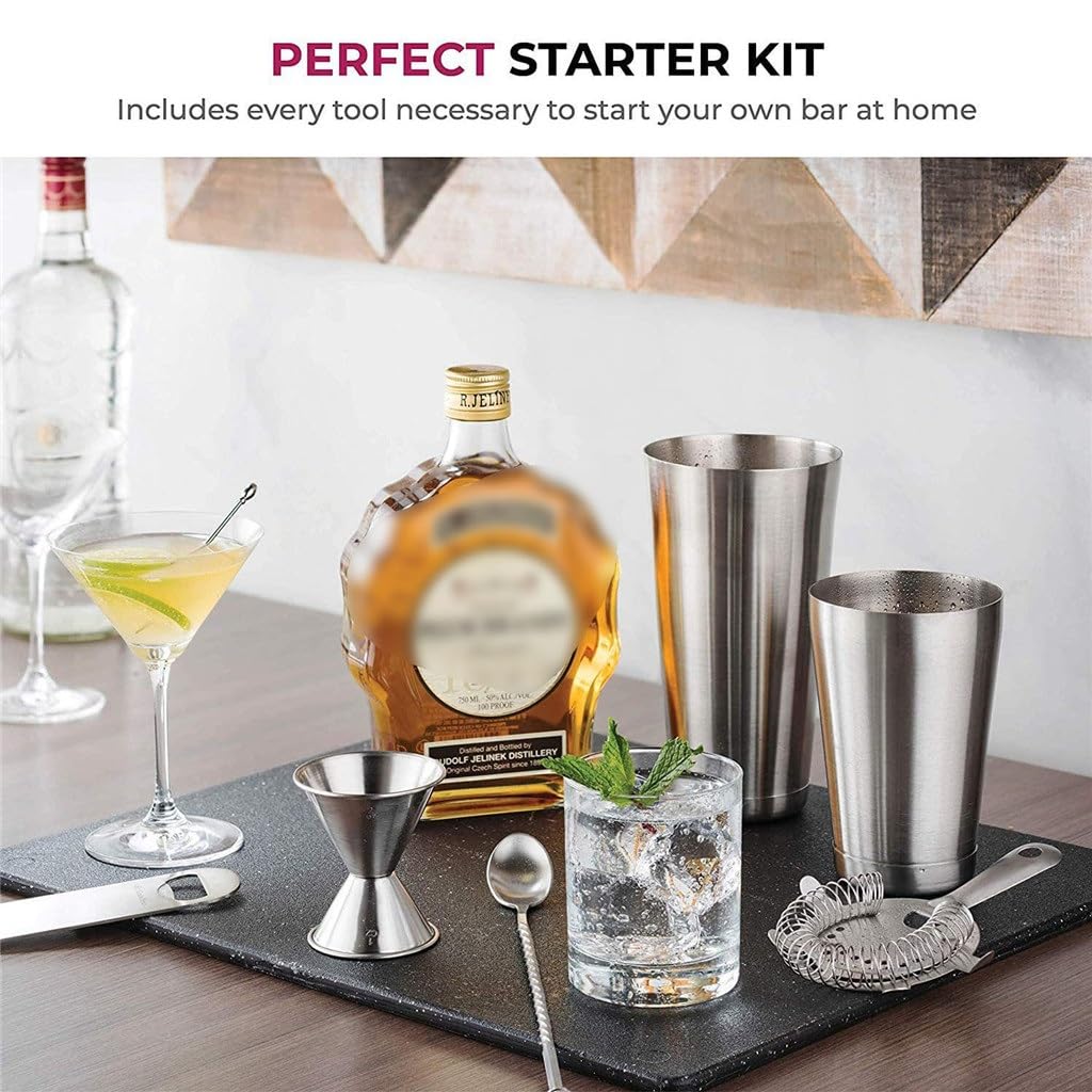 Juego de batidora Boston, herramientas for mezclar en barra 15 piezas con recetas