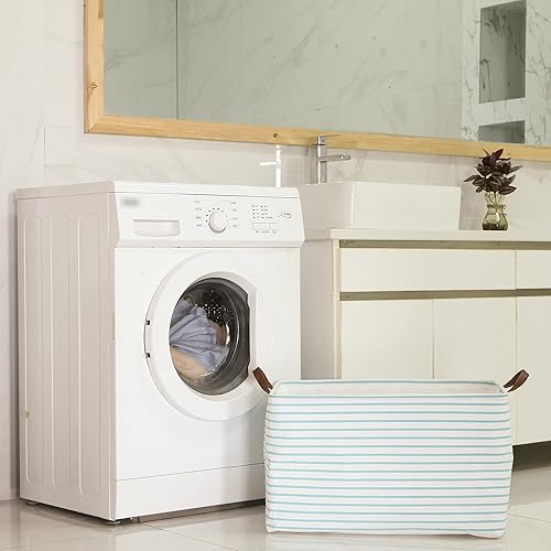 Miniatura 2 de Hinwo Contenedores de almacenamiento extra grandes de 70 L, organizadores y almacenamiento de ropa, canastas plegables con asas, contenedores para