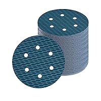 Vista 10 de Papel de lija de escamas de pescado de 5 pulgadas, 8 agujeros, disco de lijado de gancho y bucle, papel de arena 60/80/120/180/240/320/400, grano
