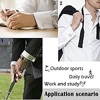 Vista 6 de Men's Gold Alphabet Cufflinks 1 Pair with Gift Box