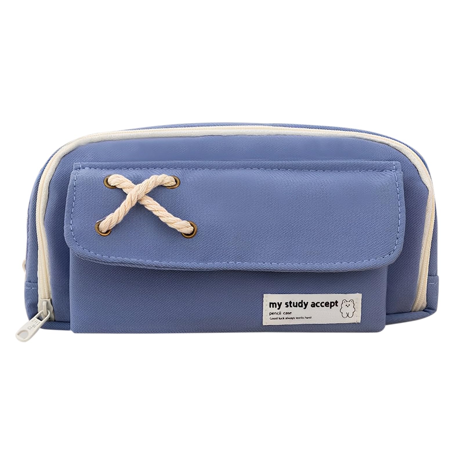 Nozibye Large Capacity Nozibye Pencil Case, Portable School & Office Organizer for Students, Teens, Adults -Navy Blue Makeup Bag & Stationery Holder, Fits College Supplies (Blue)