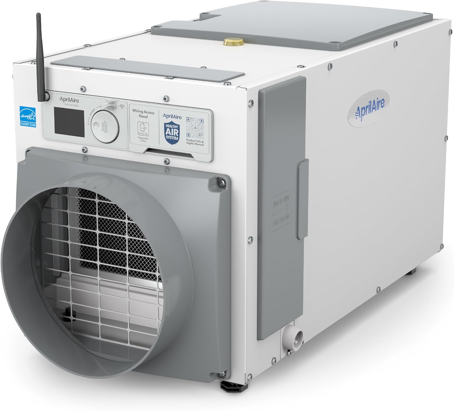 AprilAire E100W Wi-Fi Dehumidifier – 100 PPD for Crawl Spaces, Basements, Whole Houses up to 5,500 Sq. Ft., Part of the AprilAire Healthy Air System