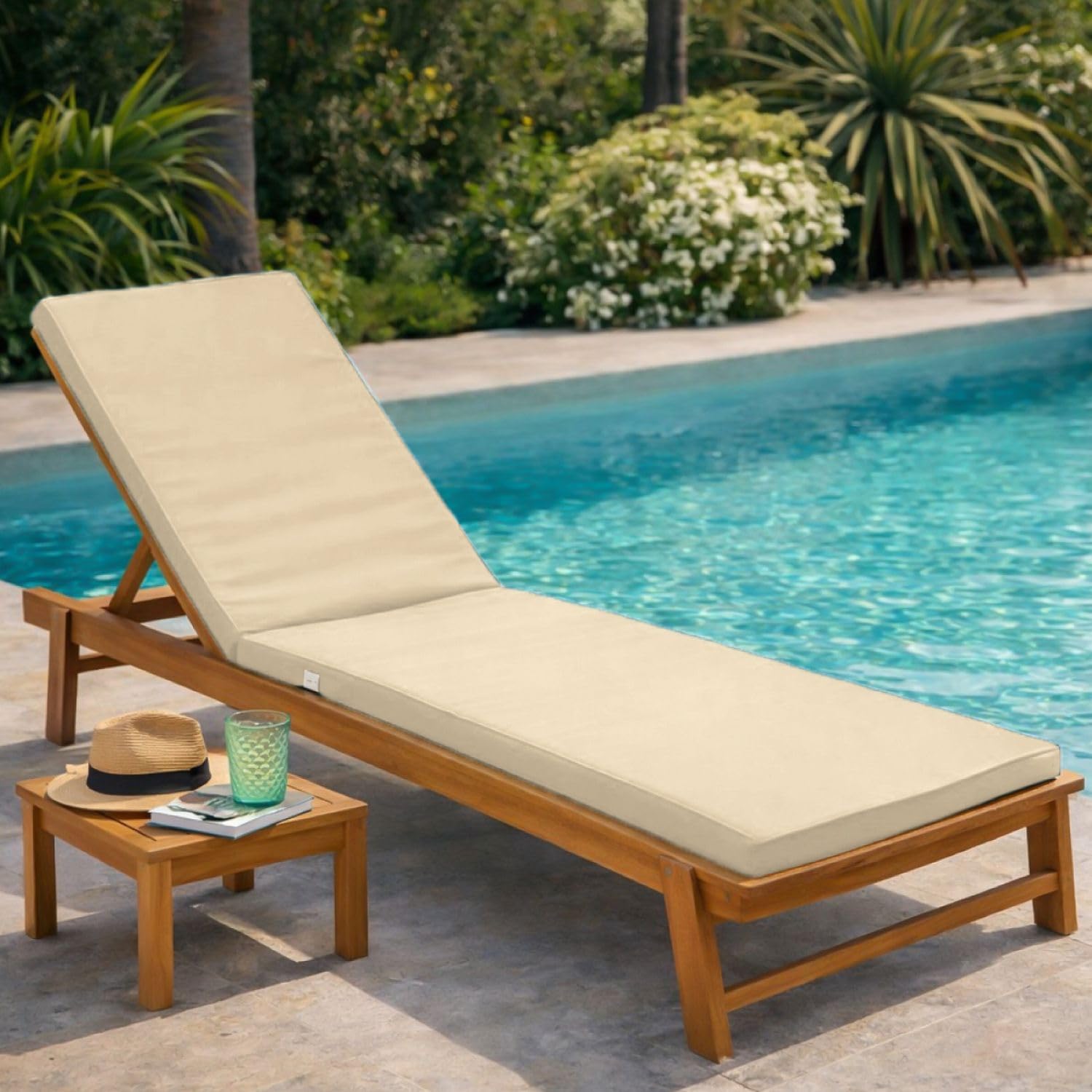 Linxor - Coussin déhoussable pour Bain de Soleil, transat - 183 x 60 cm - Plusieurs Coloris