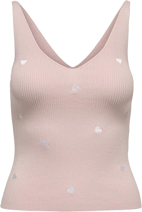 Haut Brodé Sans Manches Jdynanna - Col V, Tricot Plat, Pour Femme, Printemps/été