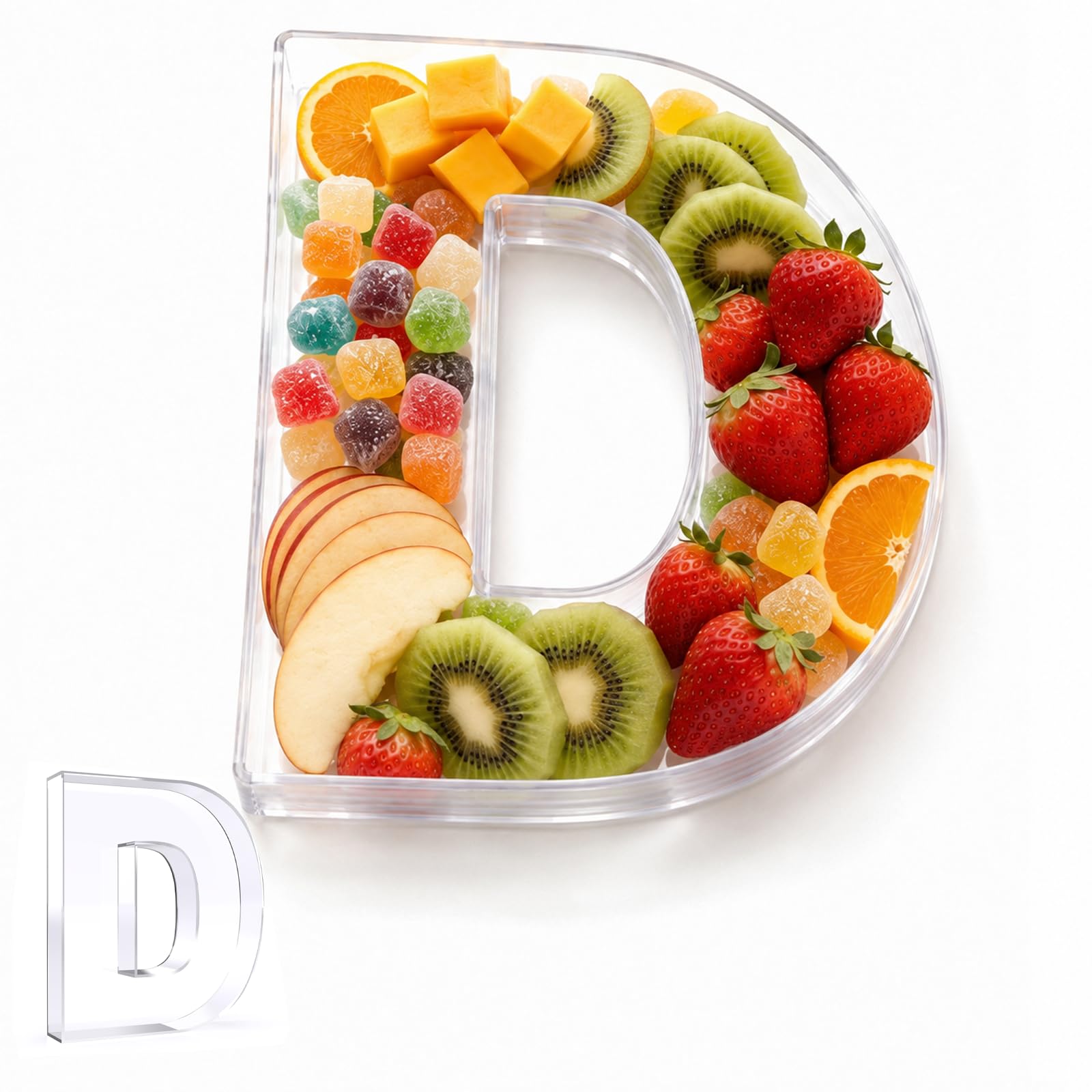 Pooqla 10" Acrylic Letter Charcuterie Tray Birthday Party Fillable Box D