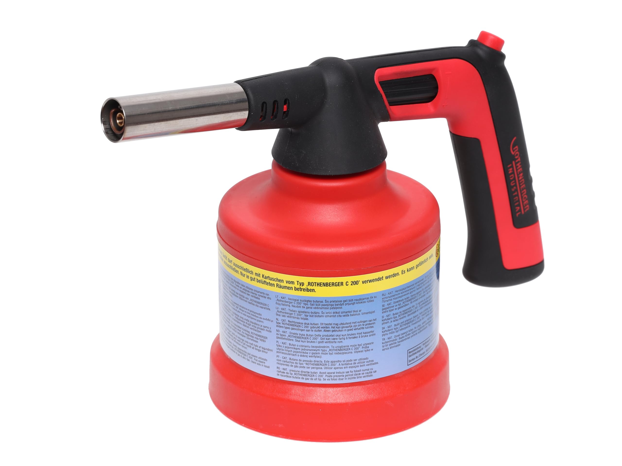 ROTHENBERGER Industrial Lámpara de Soldadura RS 200 Piezo | Rotación 180° & Uso Invertido | Soplete Potente para Soldadura Blanda, Descongelación & Reparación