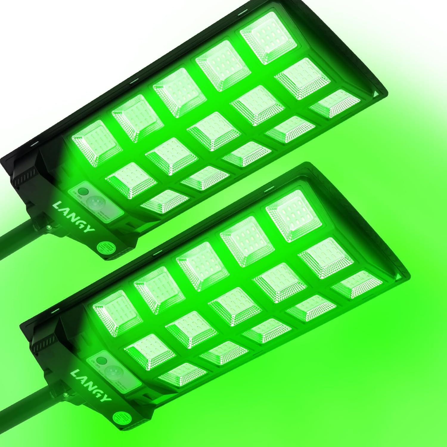 LANGY Hog Lights 12000LM Waterproof, Green Light for Night Hunting with Remote Control, Motion Sensor, and Metal Bracket, Green Solar Lights for Hunting Predator, Coyote, Varmint, Hog, Deer