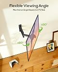 USX MOUNT Support mural TV à mouvement complet pour téléviseurs de 26 à 65 po jusqu'à 77 LBS, support mural TV, support articulé à montant unique, extension pivotante lisse, VESA max 400x400 mm, XMM919
