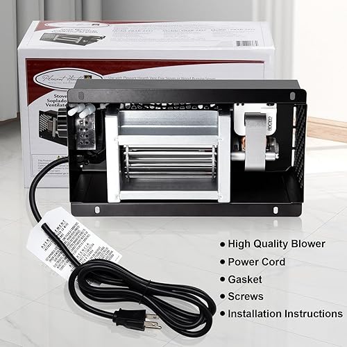 Miniatura 9 de Hiorucet Speed Variable PBAR-2427 Fireplace Blower Fan Kit for Pleasant Hearth Vent Free Stove or Wood Burning Stoves, GHP Group VFS2-PH30DT