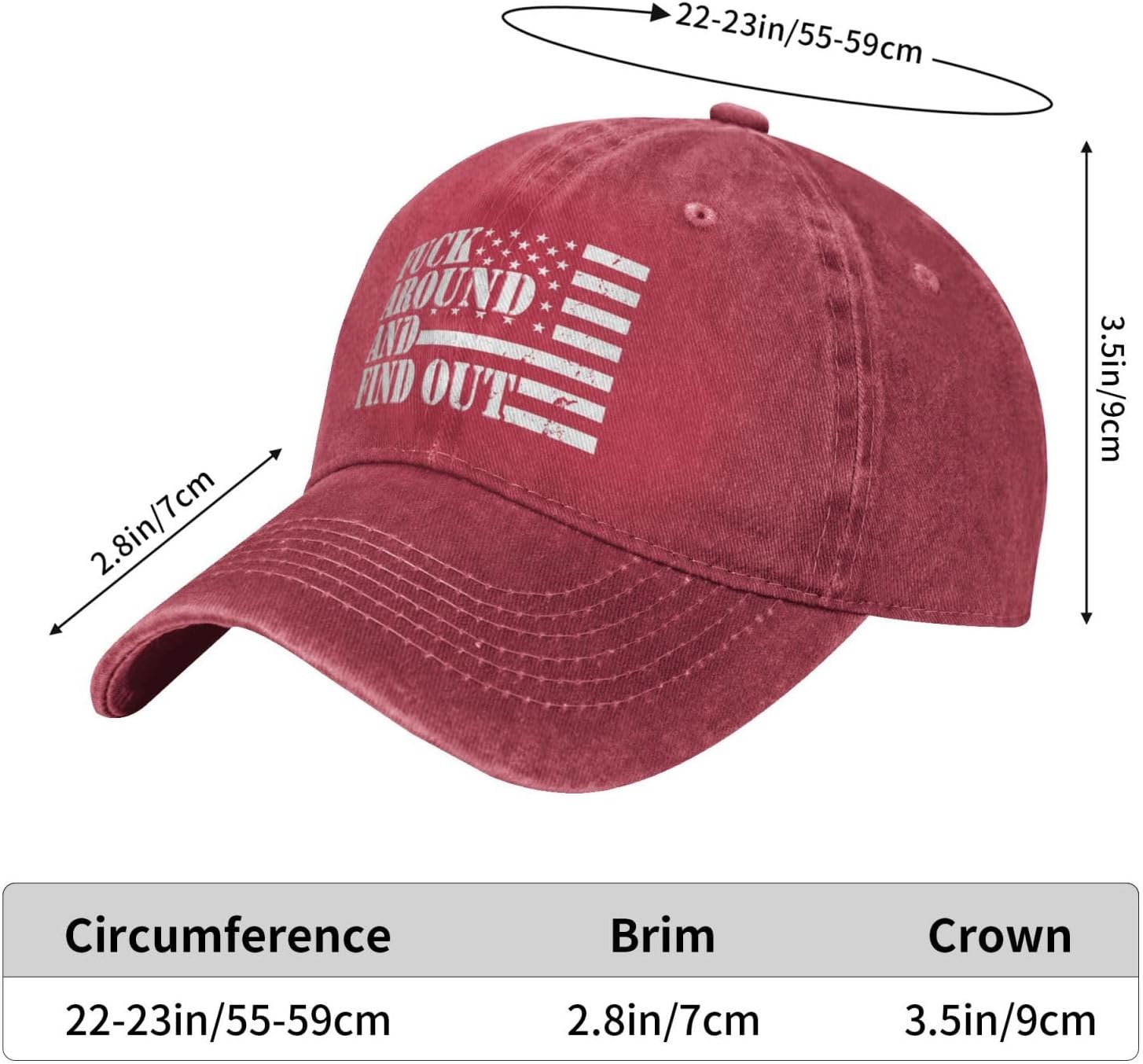 Fuck-Around-Find-Out-Hat Cowboy Hat Cotton Dad Hat Adjustable Baseball Cap Trucker Hat for Mens Headwear Summer Hats