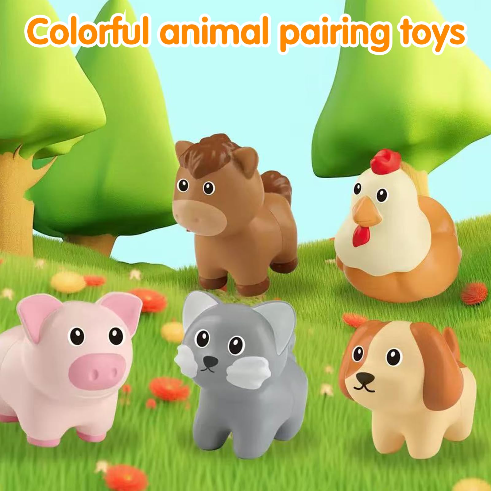 Binnan 10 Pezzi Giocattoli Montessori per Bambini, Montessori Giochi Bambini, Mini Animali Della Fattoria Set, Giochi Bambini 2 Anni Montessori, Regali per Bambini