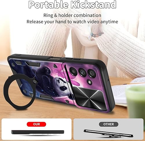 Vista 395 de Funda protectora híbrida para Samsung Galaxy A53 5G de 6.5 pulgadas y anillo giratorio de 360 grados, función atril, híbrida, de doble capa