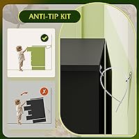 Vista 9 de WLIVE Cómoda LED negra para dormitorio, cómoda alta de madera con 4 cajones y estante abierto, cómoda con toma de corriente para sala de estar