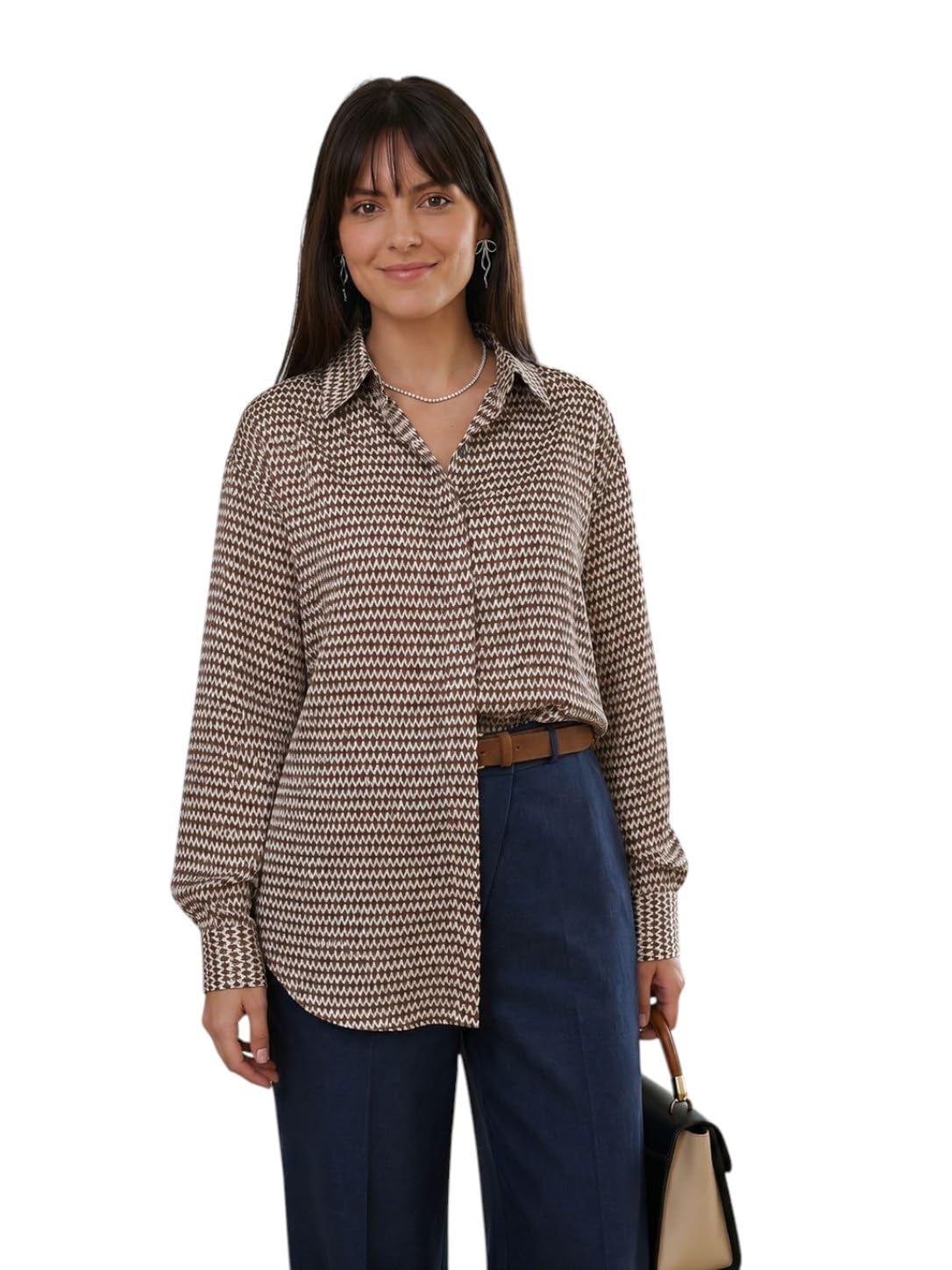 oomph! Women's Printed Shirt | Full Sleeves | Collared Neck | Curved Hem | Casual Shirt for Women-picture-13