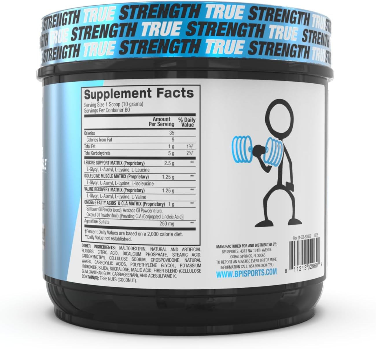 BPI Sports Best BCAA - BCAA Powder - Branched Chain Amino Acids - Muscle Recovery - Muscle Protein Synthesis - Improved Performance – Hydration – Blue Raspberry - 60 Servings - 21.12 Oz