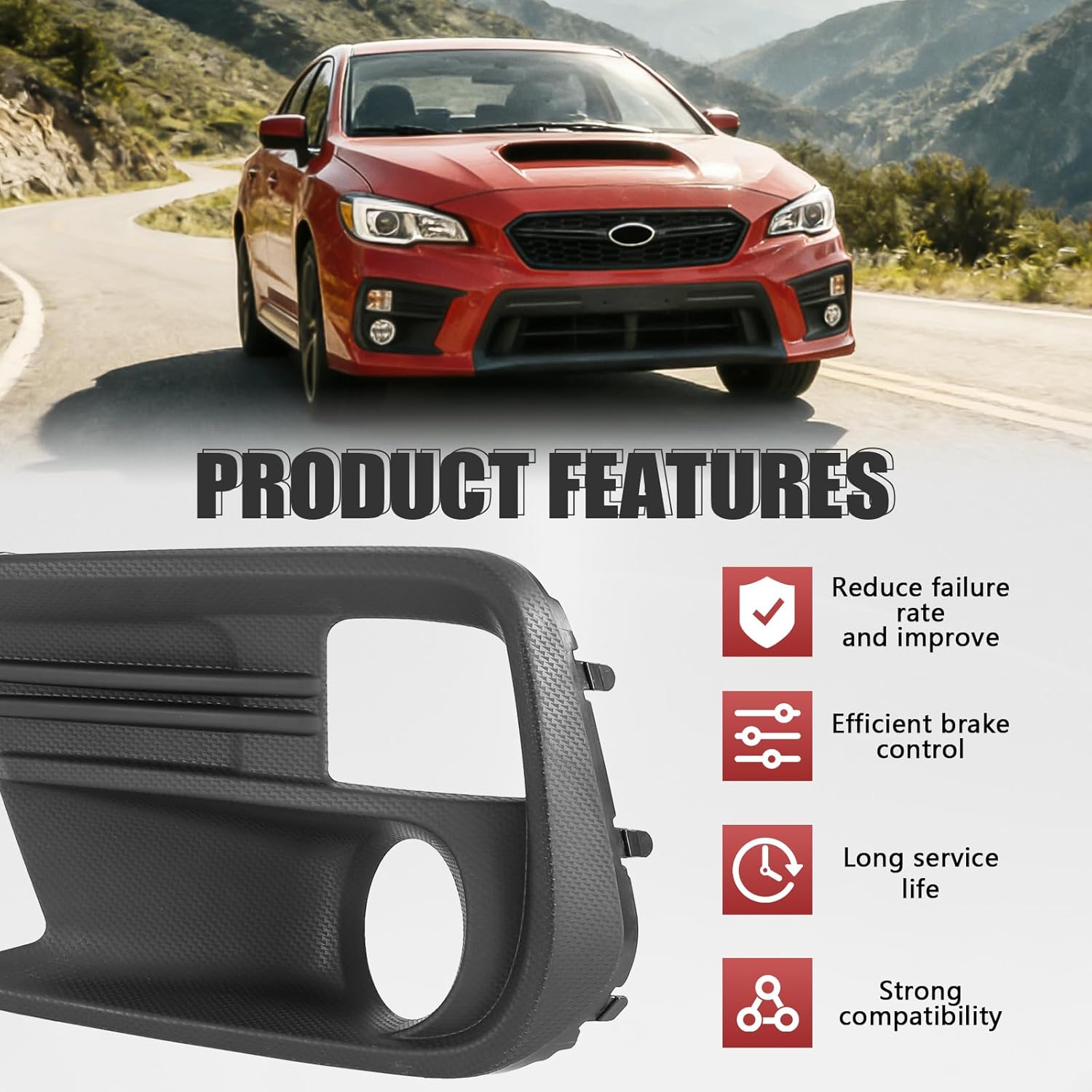 GearUp Fog Light Cover for Subaru WRX 2018-2021 Fog Light Bezel with Turn Signal Opening