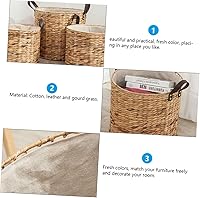 Vista 8 de Zerodeko Cesta de lavandería de mimbre, tejida a mano, lino de algodón natural, portátil, ahorro de espacio, accesorio de almacenamiento