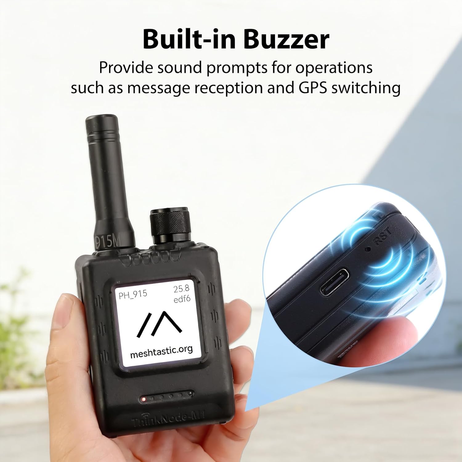 LoRa Meshtastic Transceiver with GPS and nRF52840 - ThinkNode M1 with 1.54" EPD Screen and Case, SX1262 Wireless Module 915MHz, 1200mAh Battery for Meshtastic